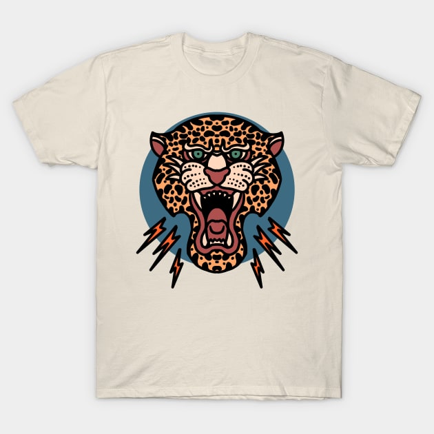 angry leopard tattoo T-Shirt by donipacoceng